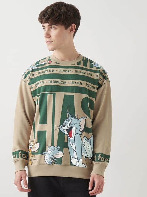 Bewakoof Brown Relaxed Fit Graphic Oversized Sweatshirt-picture-31