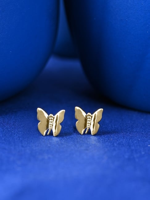 Clara 925 Sterling Silver Gold Plated Amber Golden Butterfly Stud Earrings for Women-picture-20