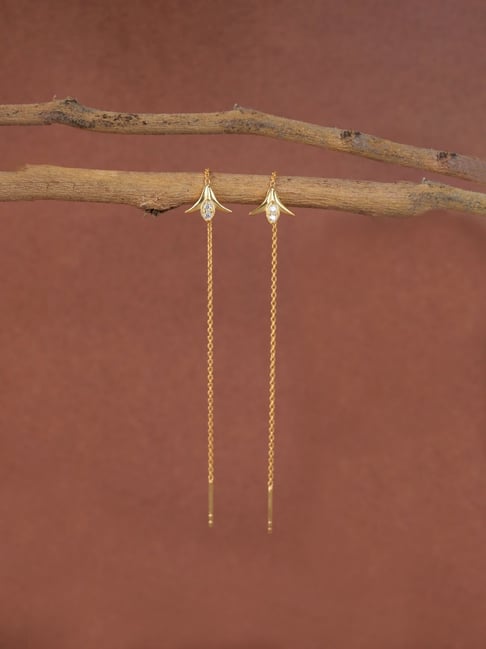 Buy Clara Erica Gold Plated Chain Sui Dhaga Threader Earrings