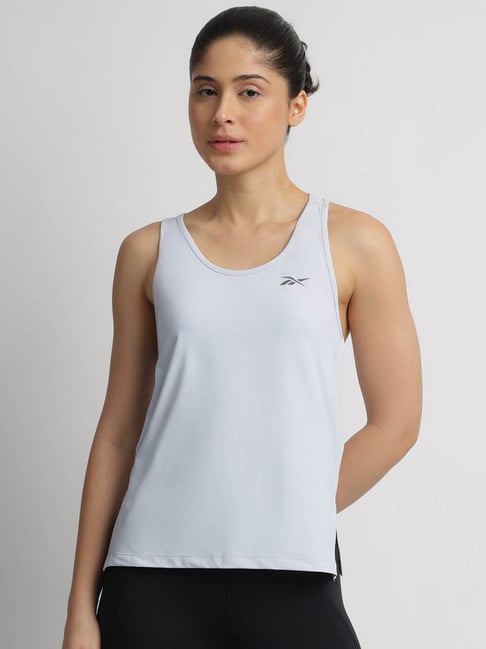 Reebok White Nylon Regular Fit Tank Top