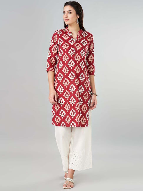 Rangmanch by Pantaloons Red Printed Straight Kurta-picture-30