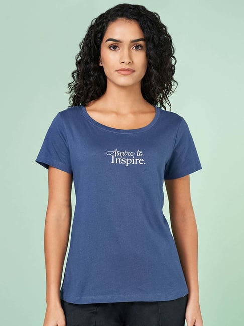 Ajile by Pantaloons Blue Cotton Printed T-Shirt-picture-66