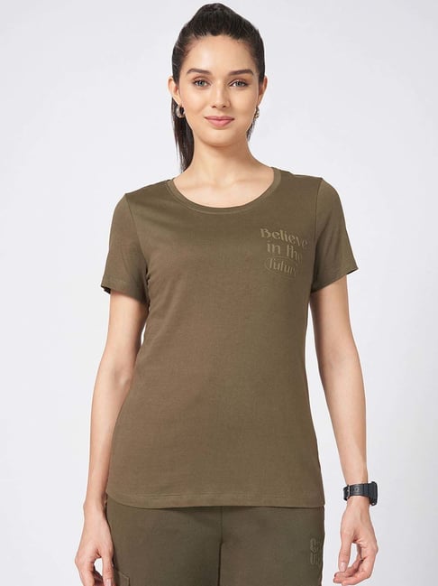 Ajile by Pantaloons Brown Cotton Printed T-Shirt-picture-126