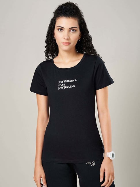 Ajile by Pantaloons Black Cotton Printed T-Shirt-picture-166