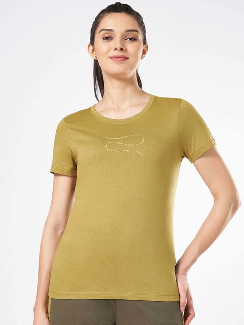 Ajile by Pantaloons Olive Cotton Printed T-Shirt-picture-118