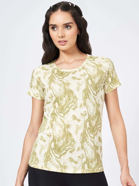 Ajile by Pantaloons White & Green Cotton Printed T-Shirt-picture-33