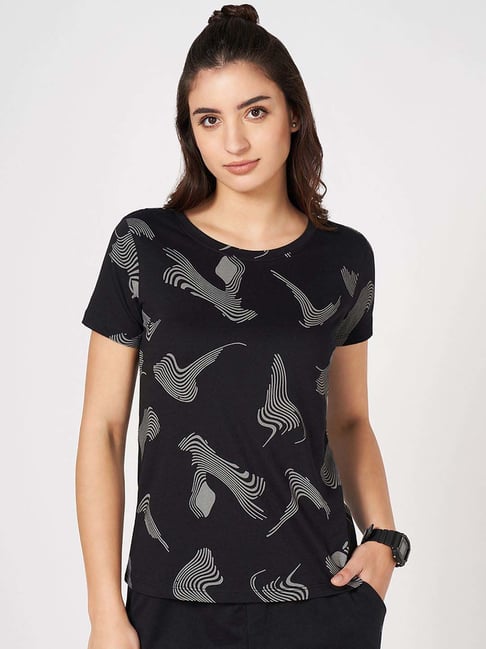 Ajile by Pantaloons Black Cotton Printed T-Shirt-picture-47