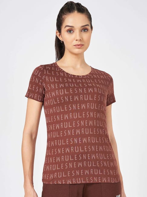 Ajile by Pantaloons Brown Cotton Printed T-Shirt-picture-130