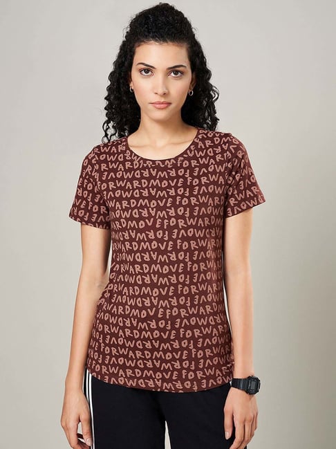 Ajile by Pantaloons Brown Cotton Printed T-Shirt-picture-57