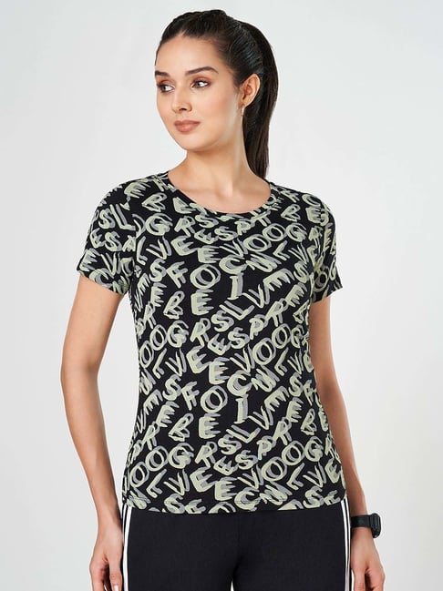 Ajile by Pantaloons Black Cotton Printed T-Shirt-picture-52
