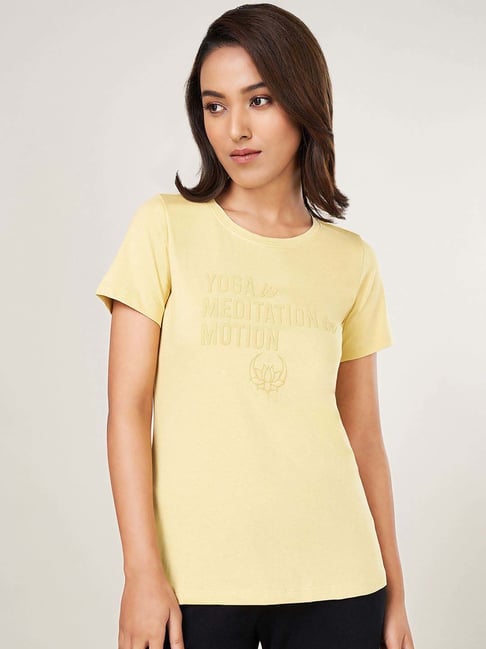 Ajile by Pantaloons Yellow Cotton T-Shirt-picture-76