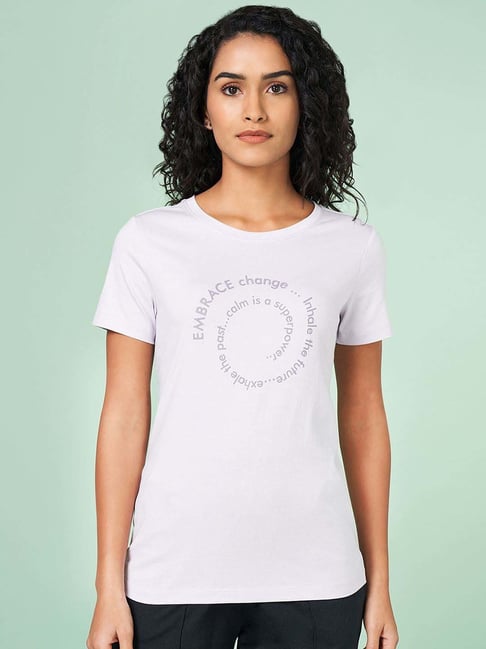 Ajile by Pantaloons Purple Cotton T-Shirt-picture-51