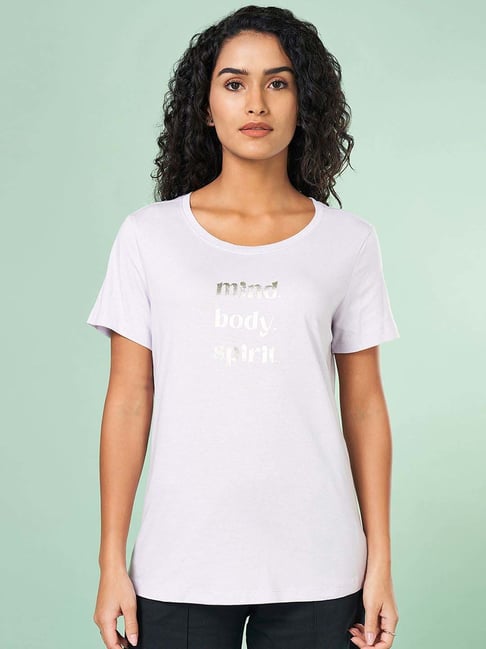 Ajile by Pantaloons Purple Cotton T-Shirt-picture-122