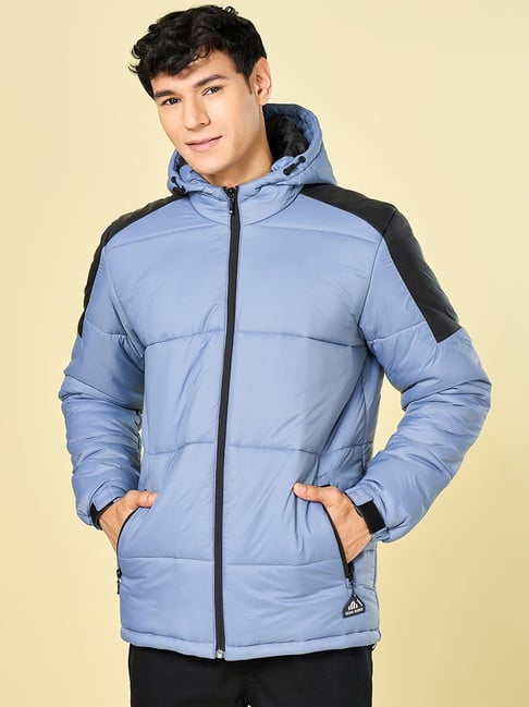 Urban Ranger By Pantaloons Blue Regular Fit Quilted Hooded Jacket-picture-38