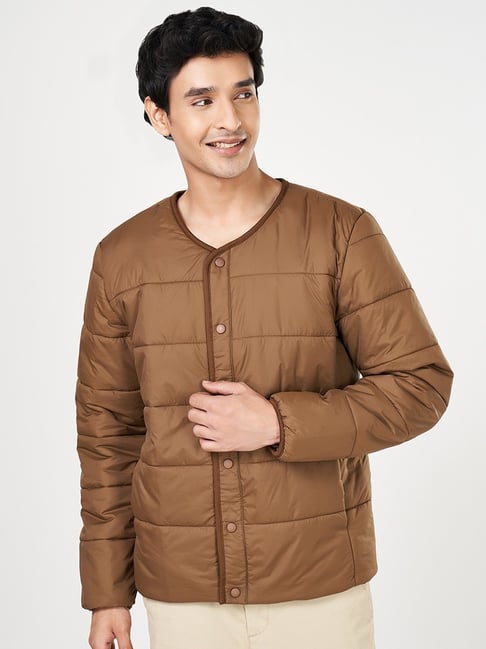Byford By Pantaloons Khaki Regular Fit Quilted Jacket