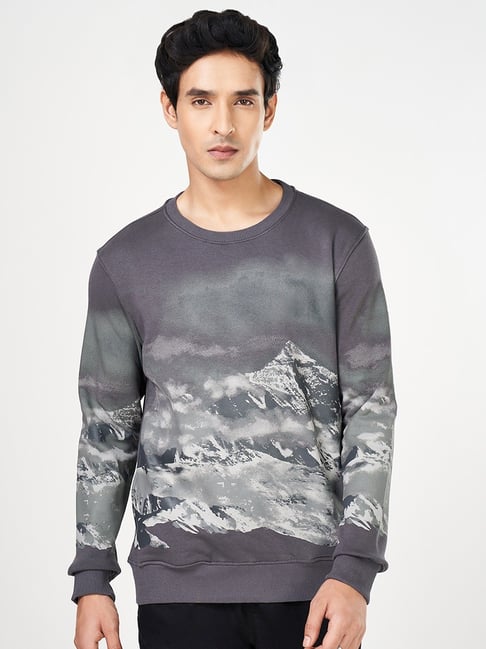 Urban Ranger By Pantaloons Grey Cotton Regular Fit Printed Sweatshirt-picture-25