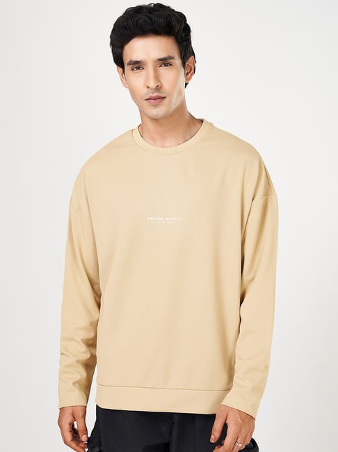 Street 808 By Pantaloons Beige Boxy Fit T-Shirt-image-47