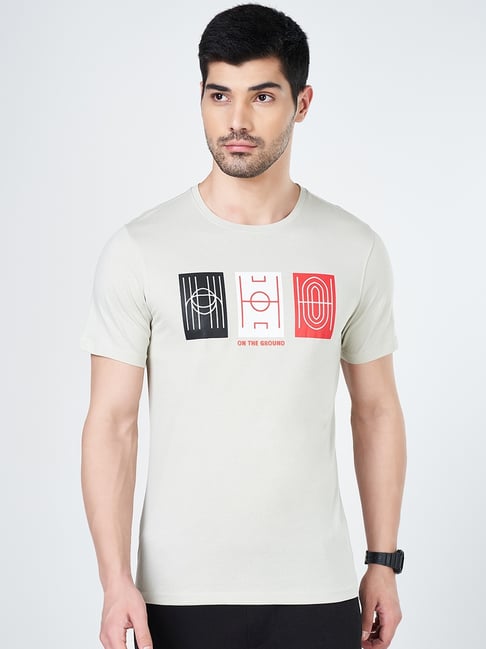 Ajile By Pantaloons Grey Cotton Slim Fit Printed Sports T-Shirt-picture-44
