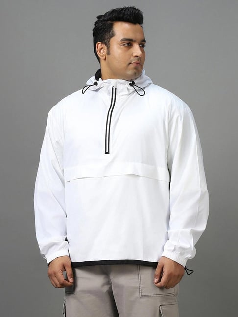 Bewakoof Air Men's White Color Block Oversized Plus Size