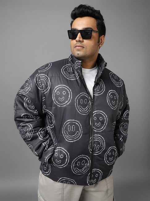 Bewakoof Men's Navy Blue All Over Printed Oversized Plus Size