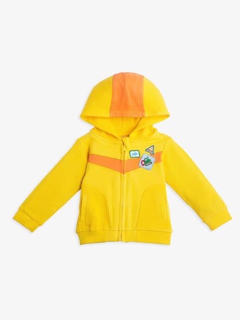 Ed-a-Mamma Baby Yellow Cotton Regular Printed Jacket