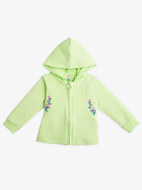 Ed-a-Mamma Baby Green Cotton Regular Printed Jacket
