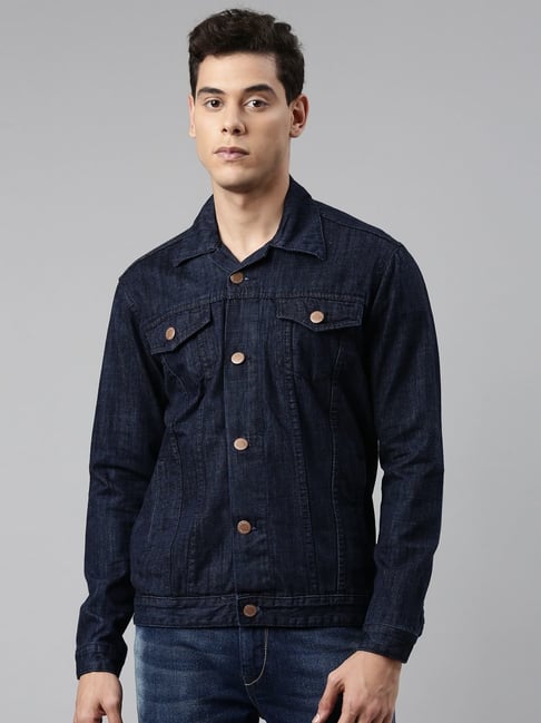 Cinocci Blue Slim Fit Denim Jacket-picture-47