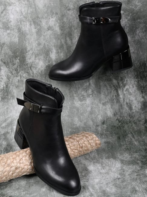 Ronnie Grey Women's Black Casual Booties-picture-20