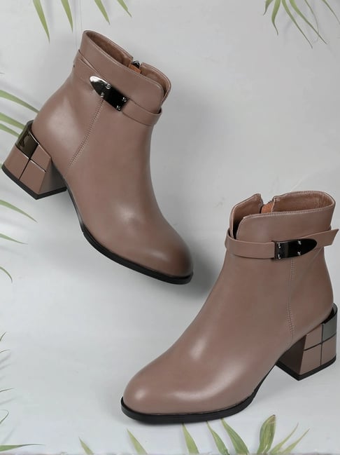 Ronnie Grey Women's Khaki Casual Booties-picture-16