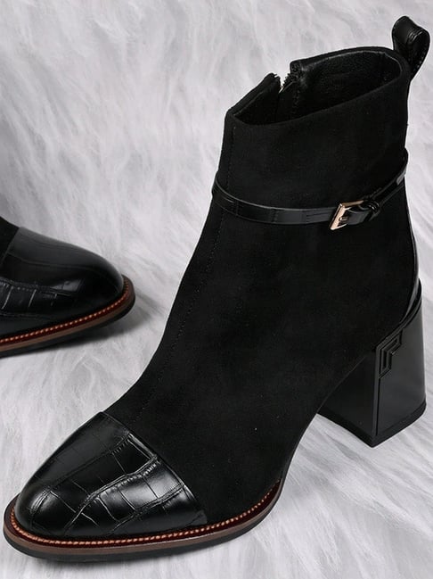 Ronnie Grey Women's Black Casual Booties-picture-19