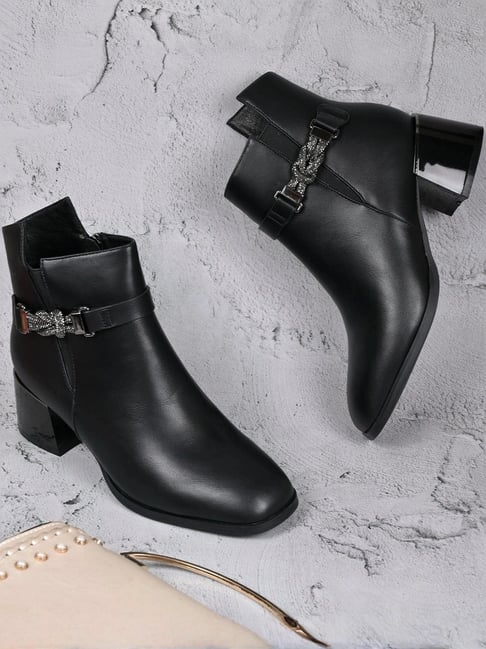 Ronnie Grey Women's Black Casual Booties-picture-31