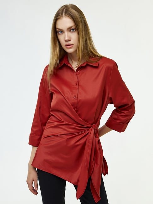 Cover Story Red Solid Shirt-picture-19