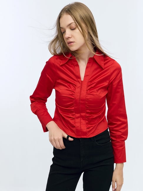 Cover Story Red Solid Shirt-picture-10