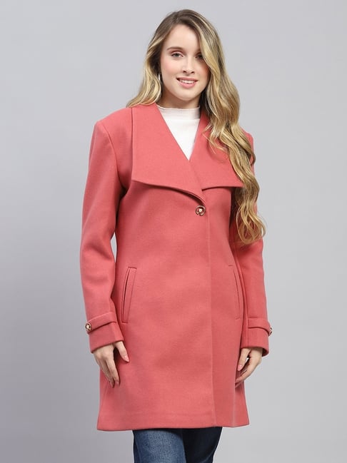 Monte Carlo Pink Regular fit Solid Coat