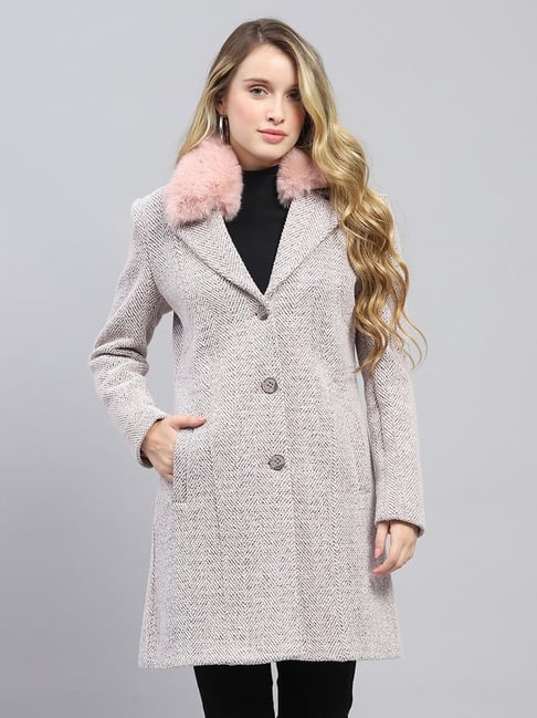 Monte Carlo Pink Regular fit Self Design Coat-picture-30