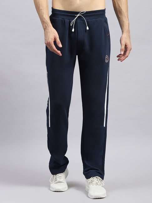 Monte Carlo Navy Blue Regular fit Printed Track Pants-picture-36
