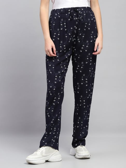 Monte Carlo Navy Blue Regular fit Printed Track Pants-picture-47