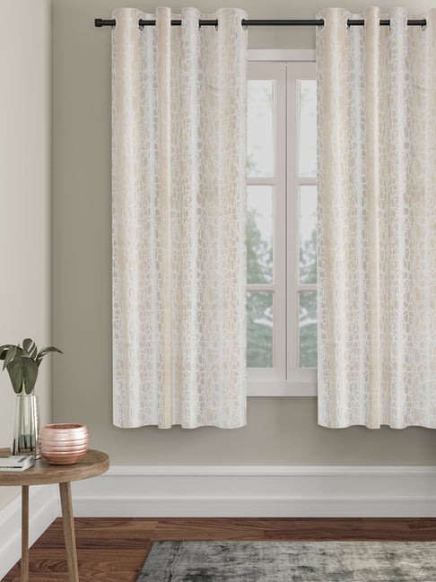 Hosta Homes Cream Polyester Window Blackout Curtain