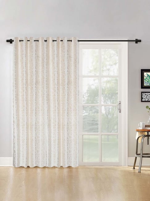 Hosta Homes Cream Polyester Door Blackout Curtain