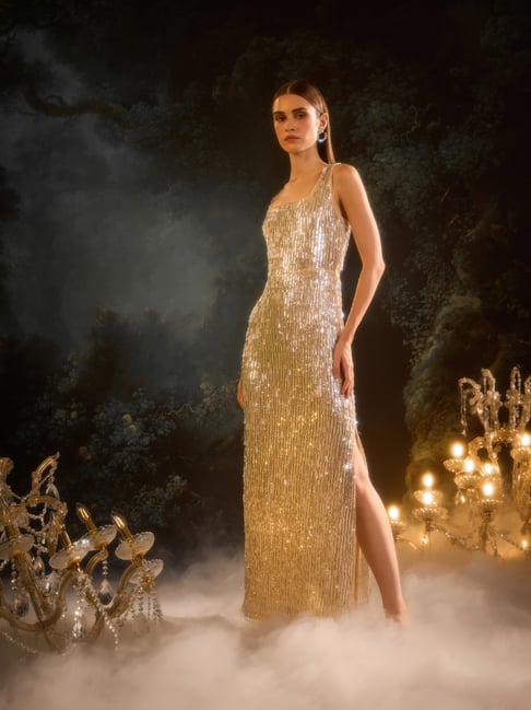 Kazo Silver Embellished Dress