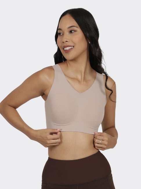 Blissclub Beige Blended Regular Fit Bra Bra Sets