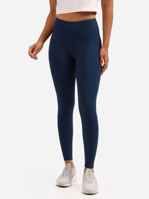 Blissclub Navy Blue Blended Regular Fit Leggings-picture-11