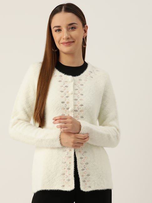 Apsley Off White Embroidered Cardigan-picture-23