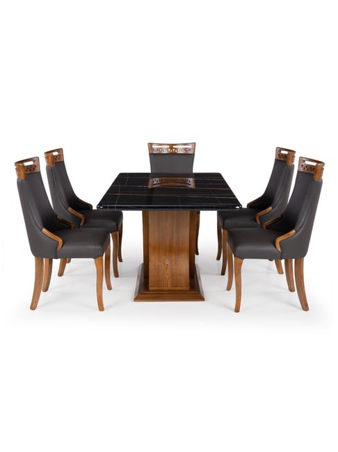 Durian Cardinal Grey Marble Seater Dining Set