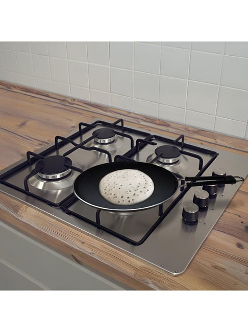 HAZEL Black Aluminium Non-Stick Flat Dosa Tawa- 29.3 Cm