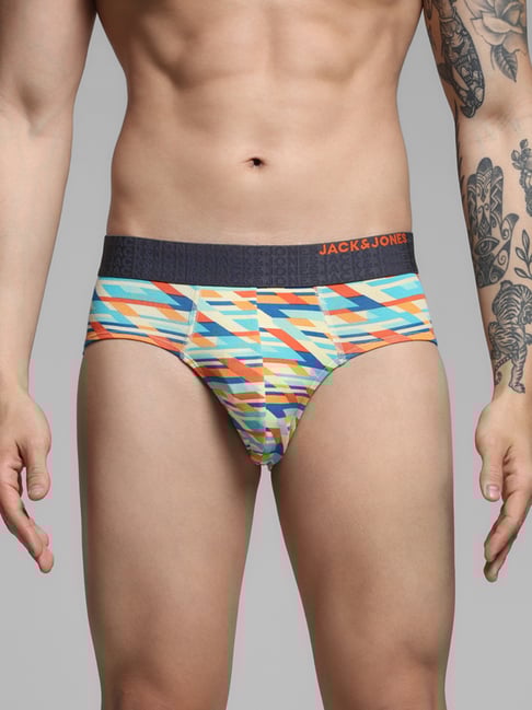 Jack & Jones Men Multicolor Regular Abstract Print Brief