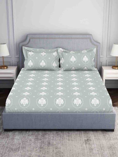 Welspun green 100% cotton serene large bedsheets