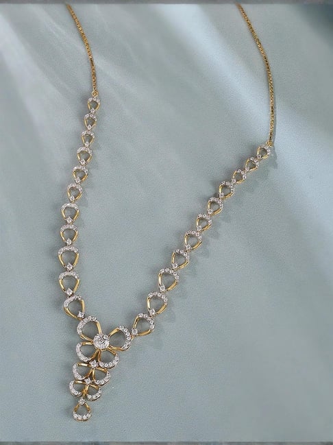 Mia by Tanishq Delicate Bowtie Gold & Diamond Necklace for Women