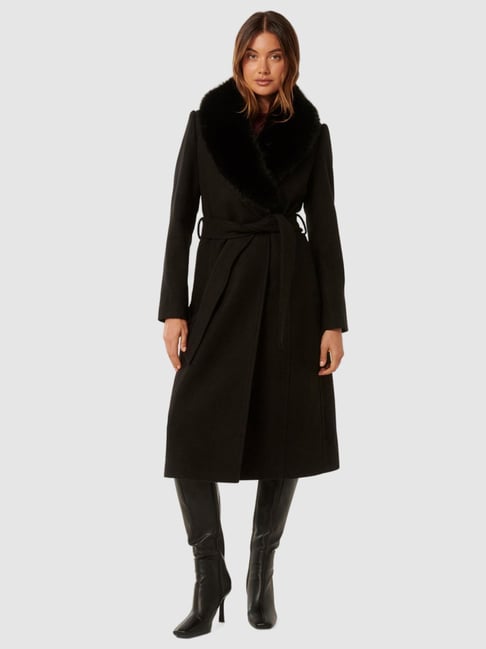 Forever New Monica Fur Collar Wrap Coat