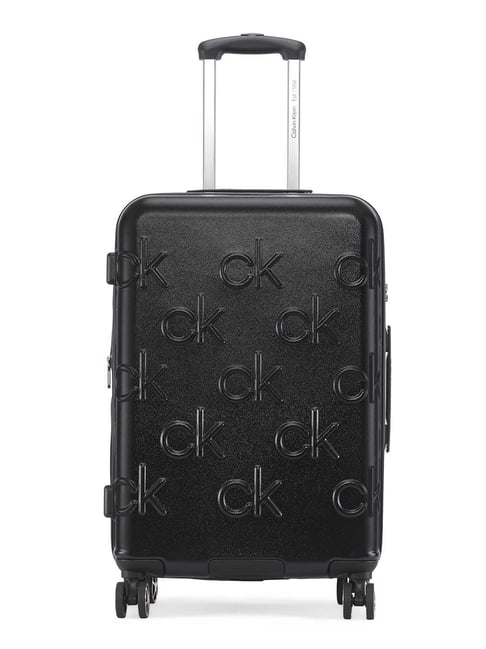 CALVIN KLEIN Insignia Black 8 Wheels Medium Hard Cabin Trolley Bag-picture-14